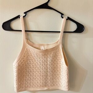 Mahina Beige Knit Crop Top